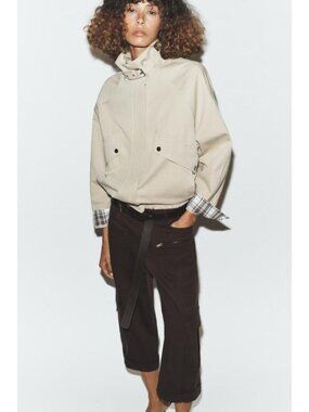 ZARA OVERSIZED HIGH-COLLAR BOMBER JACKET